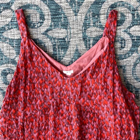 Joie Women's Floral Print Tiered Midi Dress Red & Pink - Size XXL - Picture 4 of 8